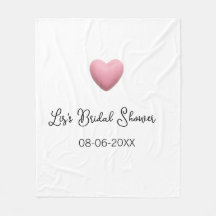 Cœur rose pastel rétro date de baby shower bohème 