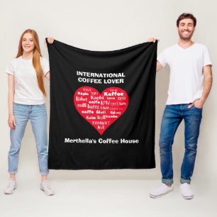 Couverture Polaire Cœur Rouge AMOUREUX DU CAFÉ