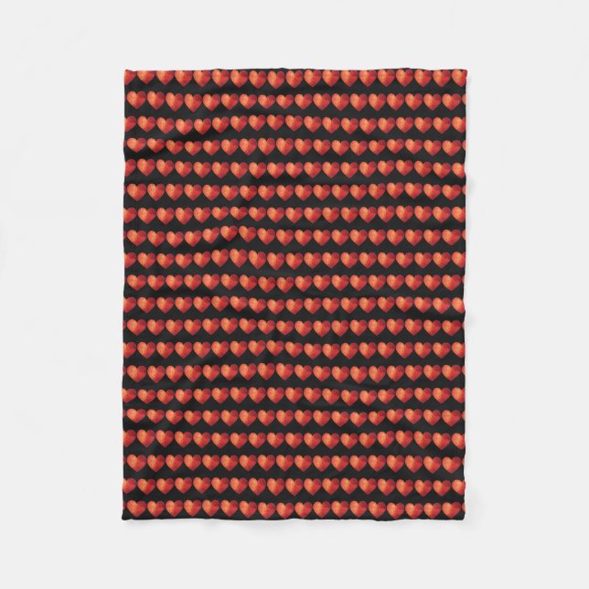 Couverture Polaire Coeur rouge cristal polygonal moderne (Devant)