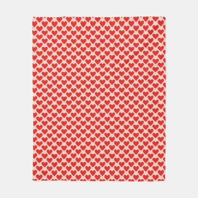 Couverture Polaire Cœur rouge traditionnel de la Saint-Valentin (Devant)