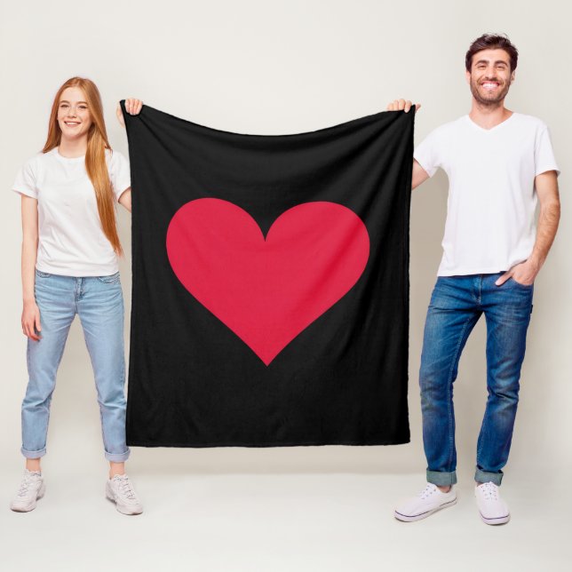 Couverture Polaire Cœur Saint-Valentin Amour Cœur  (En situation)