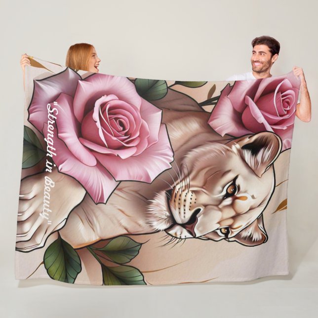 Couverture Polaire "Cœur tendre de lionne" (En situation)