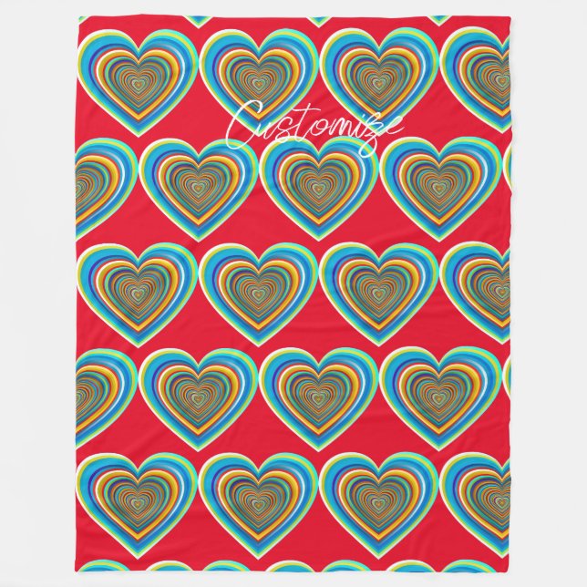 Couverture Polaire Coeur valentin multicolore Thunder_Cove (Devant)