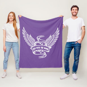 Couverture Polaire Coeur vintage Avec Ailes, L'Amour Vous Donne Des A