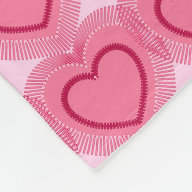 Couverture Polaire Coeurs Abstraits modernes - Azalea rose (Coin)