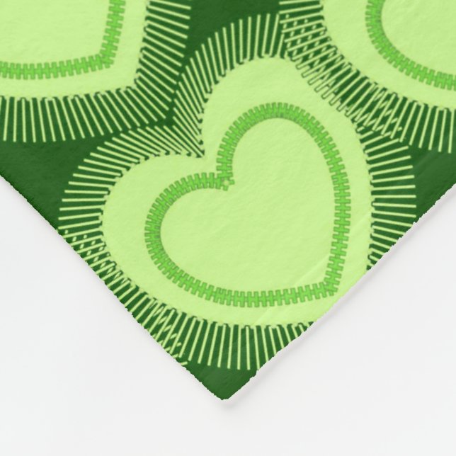 Couverture Polaire Coeurs Abstraits modernes - Vert citron vert (Coin)