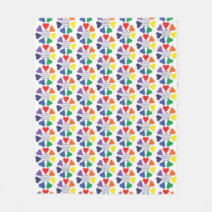 Couverture Polaire Coeurs arc-en-ciel