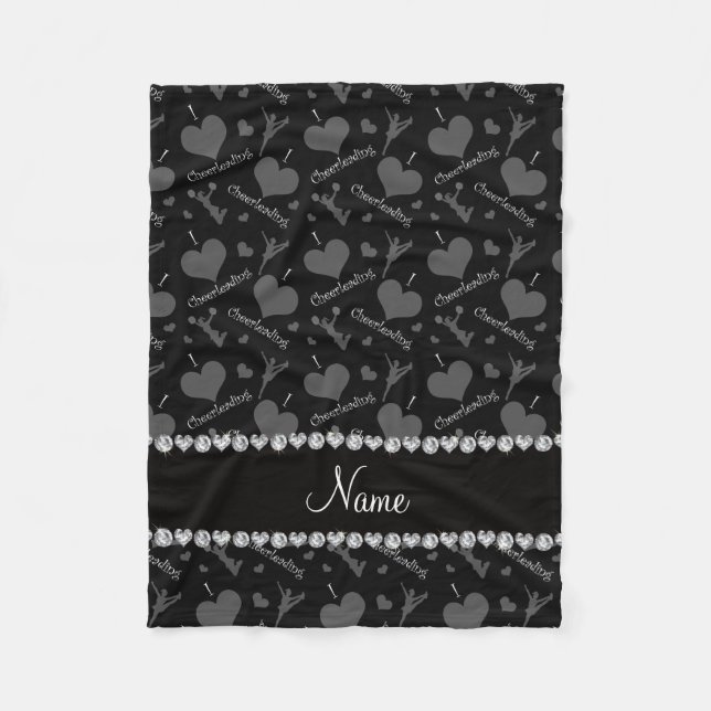 Couverture Polaire Coeurs cheerleading personnalisés d'amour nommé du (Devant)