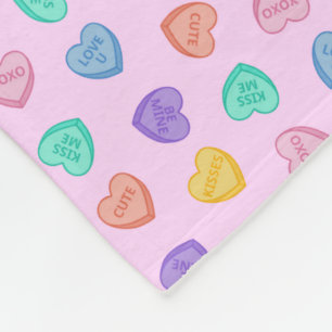 Couverture Polaire Coeurs de bonbons