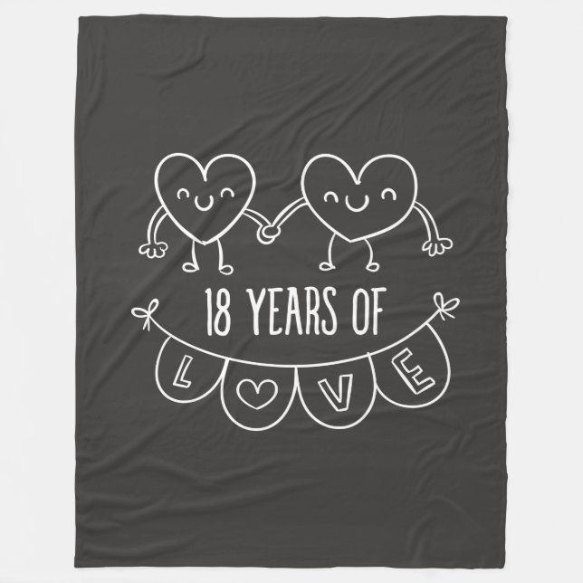 Couverture Polaire Coeurs de calèche-cadeaux du 18e anniversaire (Devant)