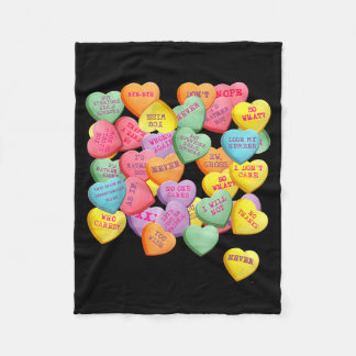 Couverture Polaire Cœurs de conversation de bonbons vintage pour anti