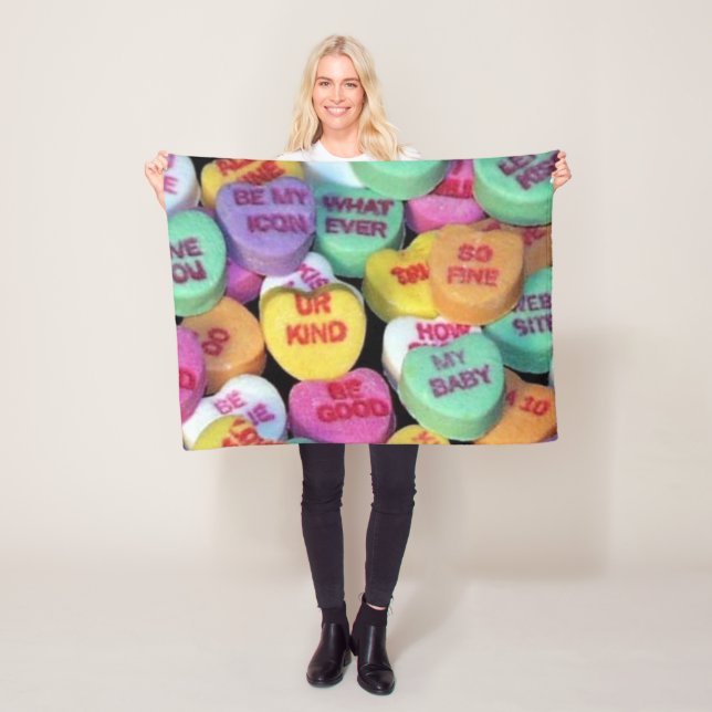 Couverture Polaire Coeurs de la sucrerie de Valentine (En situation)