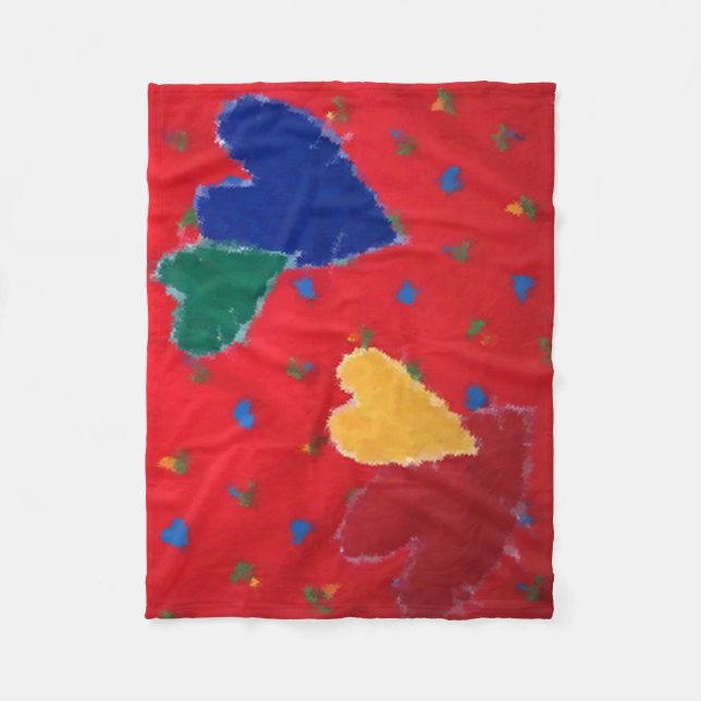 Couverture Polaire Coeurs dorés (Devant)