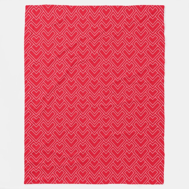 Couverture Polaire Coeurs géométriques Lancer l'oreiller (Devant)
