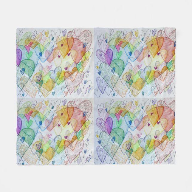 Couverture Polaire Coeurs Inspirationnelle Personnalisée Fleece Jetez (Devant (Horizontal))