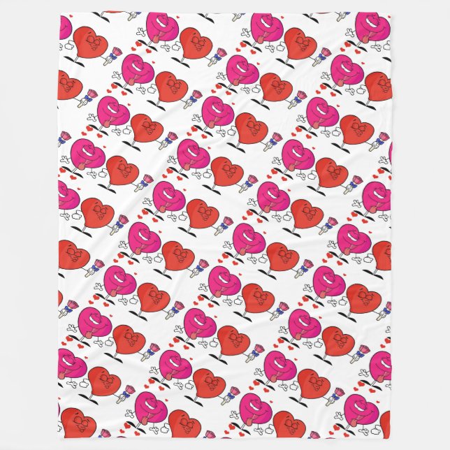Couverture Polaire Coeurs mignons (Devant)