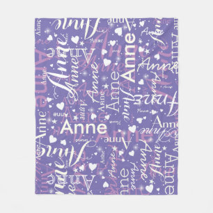 Couverture Polaire Coeurs mignons Périwinkle Baby Girls Nom