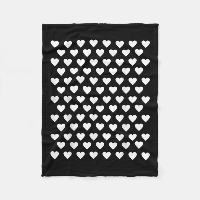 Couverture Polaire Coeurs minuscules blanc Polka Dot Motif mignon Val (Devant)