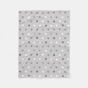 Couverture Polaire Coeurs minuscules de polka aux nuances du gris