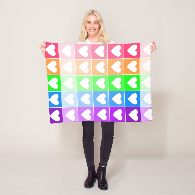 Couverture Polaire Coeurs Ombres (En situation)