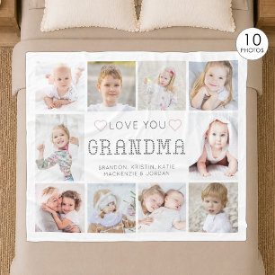 Couverture Polaire Cœurs Personnalisés Love You Mamie 10 Photos