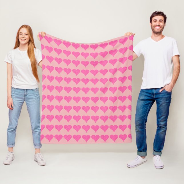 Couverture Polaire Coeurs Pots Roses (En situation)