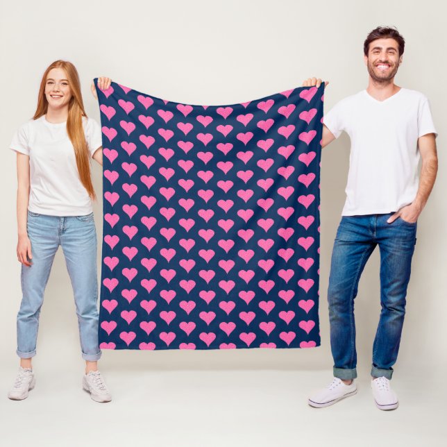 Couverture Polaire Coeurs Pots Roses (En situation)