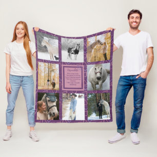 Couverture Polaire Coeurs rose pourpre Equine Photo Girl Horse Lover