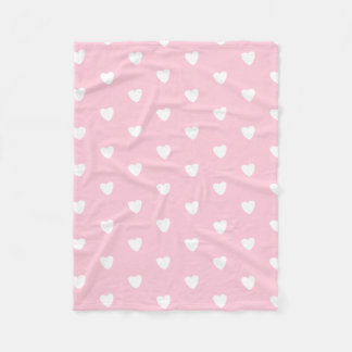 Couverture Polaire Coeurs roses 