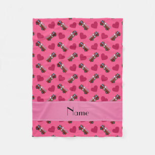 Couverture Polaire Coeurs roses nommés personnalisés de camions de