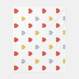 Couverture Polaire Coeurs Rouge Et Jaune