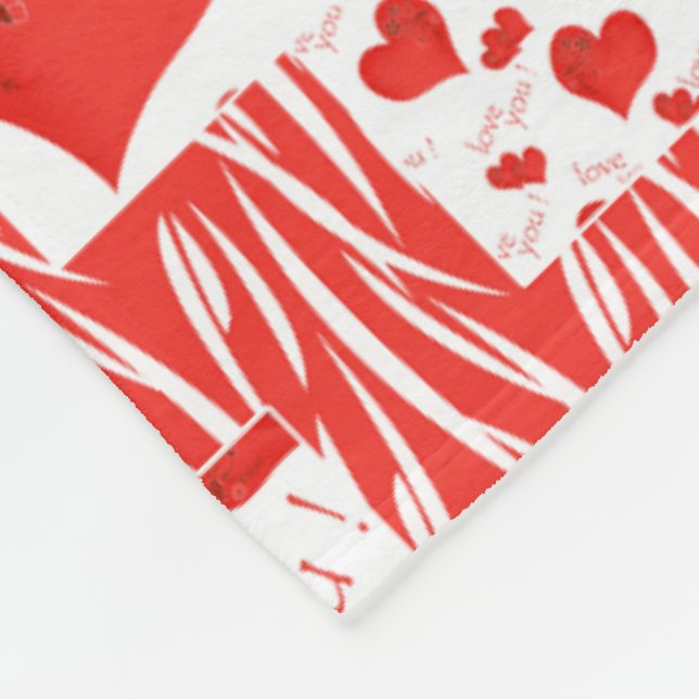 Couverture Polaire Coeurs rouges, amour. (Coin)