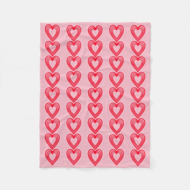 Couverture Polaire Coeurs rouges roses Valentines Jour 4Eva Fleece Bl (Devant)