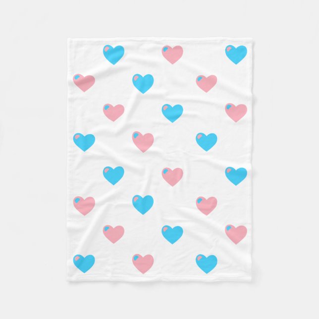 Couverture Polaire Coeurs Trans Pride Blanket en polaire (Devant)