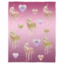 Coeurs Unicorne Rose Or Ombre