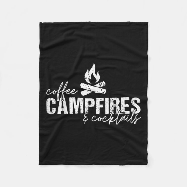 Couverture Polaire Coffee Camping Et Tails Graphic Funny Camping (Devant)