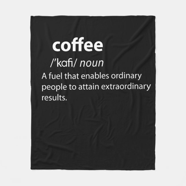 Couverture Polaire Coffee Funny Dictionnaire Définition (Devant)
