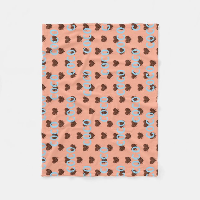 Couverture Polaire Coffee Heart (Devant)