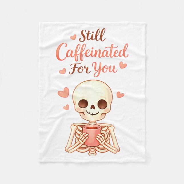 Couverture Polaire Coffee Is My Valentine Skeleton Valentines Day Cof (Devant)