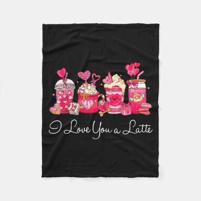 Couverture Polaire Coffee Valentine Shirt I Love You A Latte  (Devant)