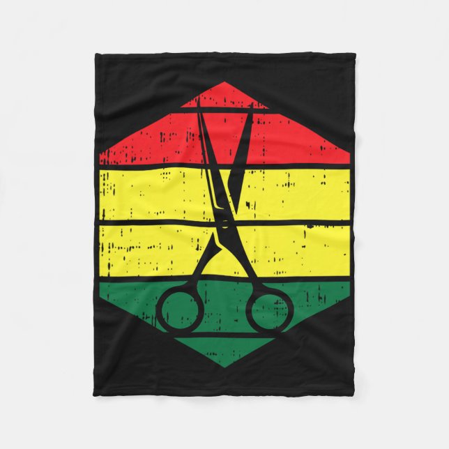 Couverture Polaire Coiffeur Junetten Blm Noir Histoire Hairdres (Devant)