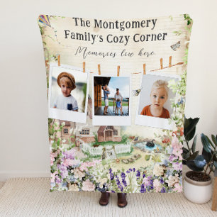 Couverture Polaire Coin Cozy   Jardin Floral de Famille Photo