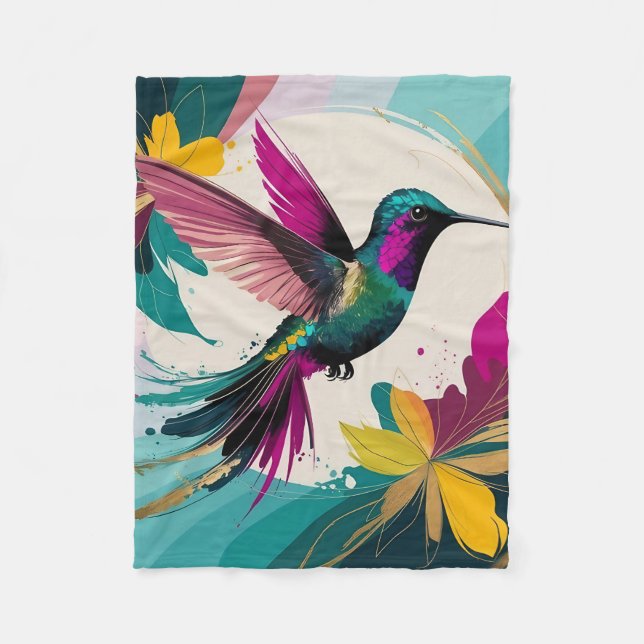 Couverture Polaire Colibri en vol : une Abstraite tropicale (Devant)