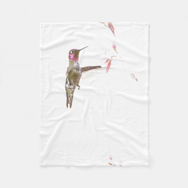 Couverture Polaire Colibri et simple fleur (Devant)