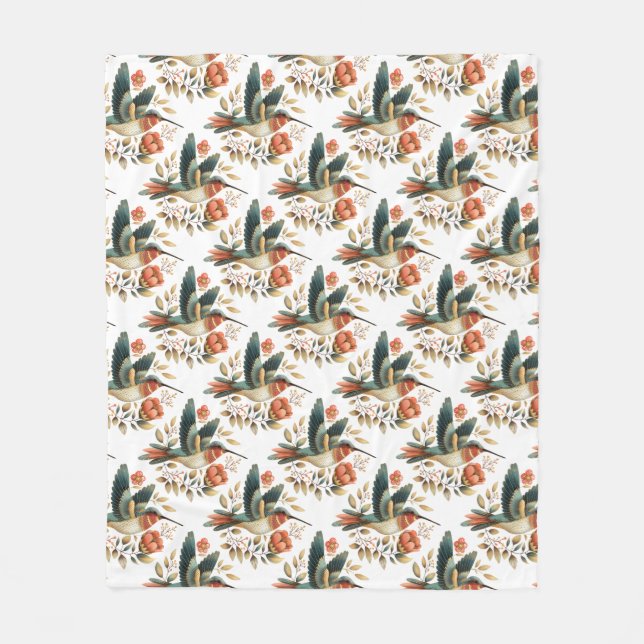 Couverture Polaire Colibri floral (Devant)