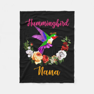 Couverture Polaire Colibri nana floral oiseau noeud papillon amoureux
