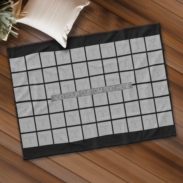 Couverture Polaire Collage de 60 Modèles photo - Peut modifier la cou (Custom Fleece Blanket - Add Photos and Text)