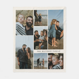 Couverture Polaire Collage de 7 photos moderne beige minimaliste