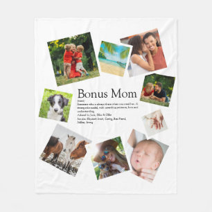 Couverture Polaire Collage de 9 photos Définition Bonus Maman Personn