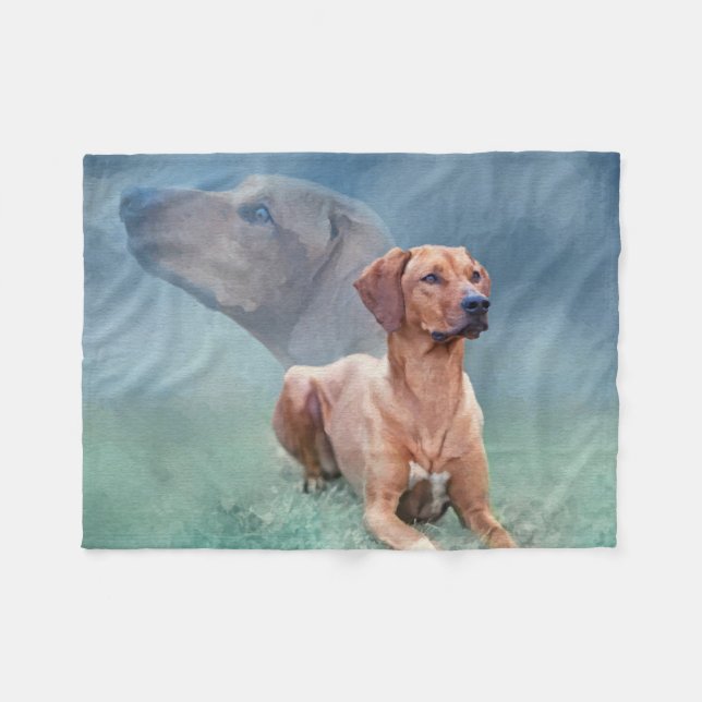 Couverture Polaire Collage de chien de Rhodesian Ridgeback (Devant (Horizontal))